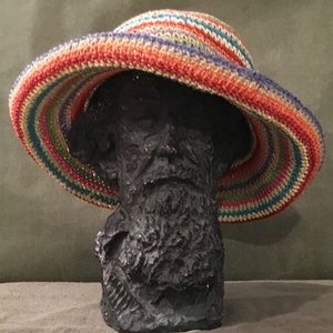 Jhats Crushable Women's Multicolored Sun Garden Hat Boho Vibrant Coated Yarn